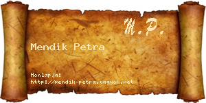 Mendik Petra névjegykártya